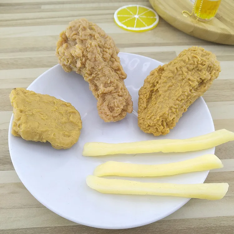 Simulation Model Keychain French Fries Chicken Nuggets Keychain Fried Legs Food Pendant Party Promotional Gift