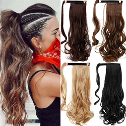 Hairpiece natural hair curly ponytail hair extension lifelike with clip natural hair pony tail for women female MUMUPI