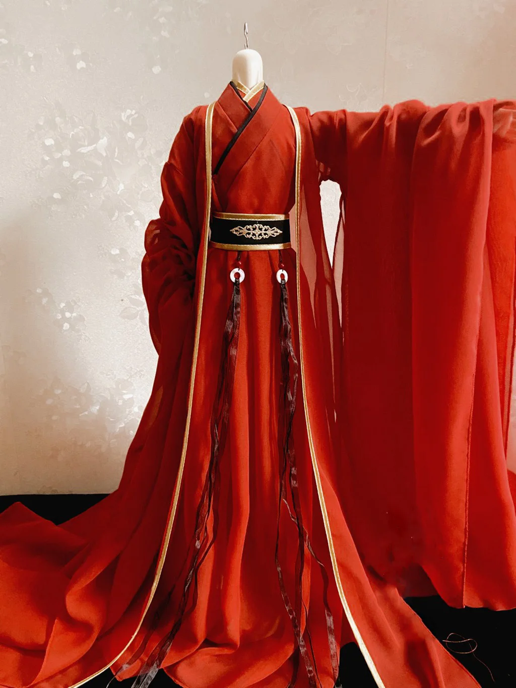 1/4 1/3 Scale BJD Clothes Accessories Ancient Costume Chinese Red Hanfu Samurai Dress For BJD/SD MSD SSDF 80cm Strong Uncle A807