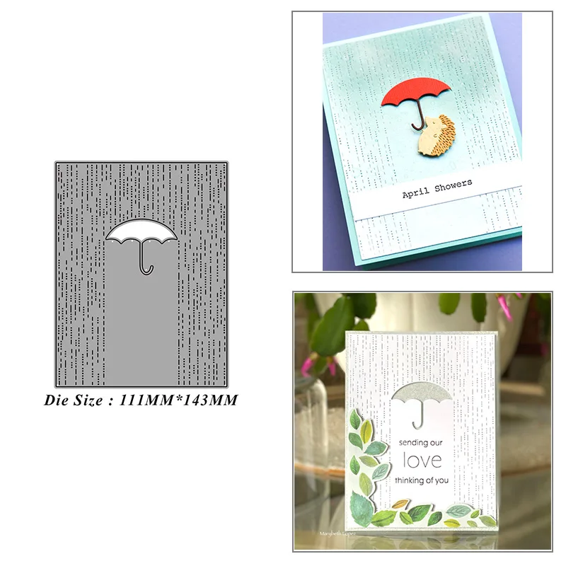 

Umbrella In The Rain Metal Cutting Dies for DIY Scrapbook Album Paper Card Decoration Crafts Embossing 2021 New Dies
