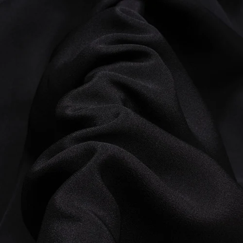 Thick 32momme thickness plain black heavier silk crepe de chine fabric,SCDC1097