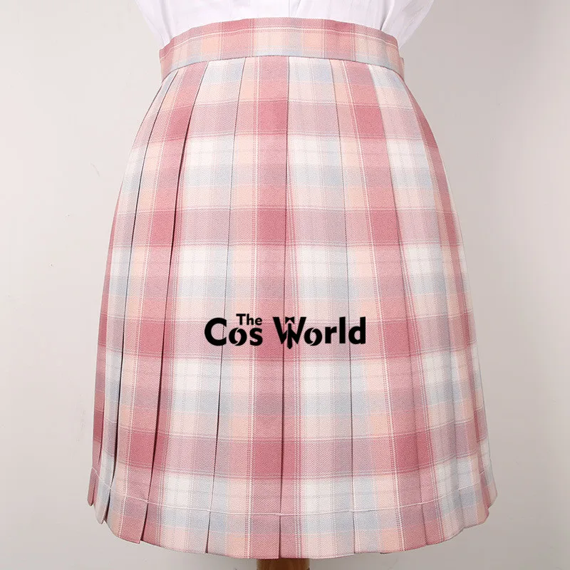 [Characium] Girl's Japanese Summer High Waist Pleated Plaid Skirts For JK School Uniform Students Cloths