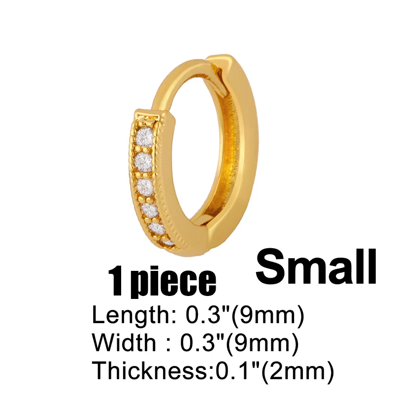 OCESRIO DIY Gold Small Single Row Zircon Earrings Hooks For Women With Small White Stone Crystal  Earring Jewelry erha067