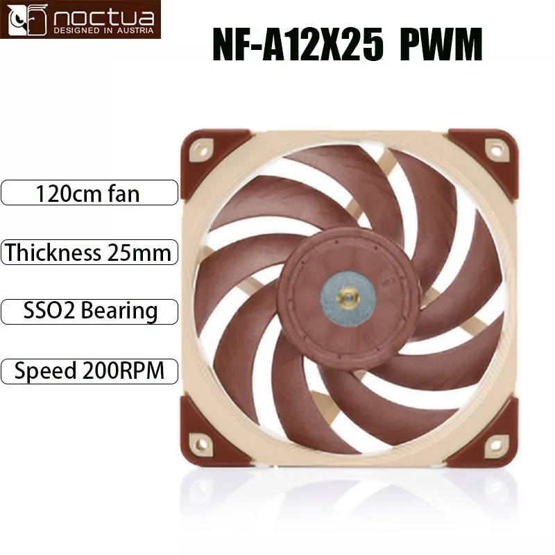 Noctua NF-A12x25 12cm fan intelligent temperature control/4-pin/3-pin water cooling fan