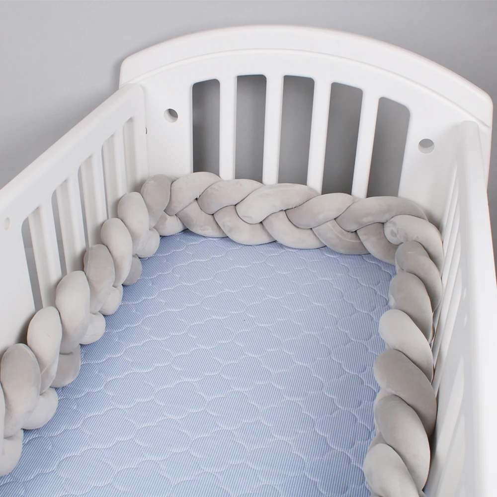 1M/2M/3M/4M Length Nordic Knot Newborn Bumper Knot Braid Baby Bed Bumper in the Crib Infant Room Decor