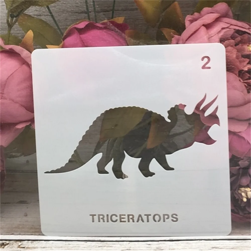 Dinosaur DIY Layering Stencils Set, 12 Types, 12Pcs