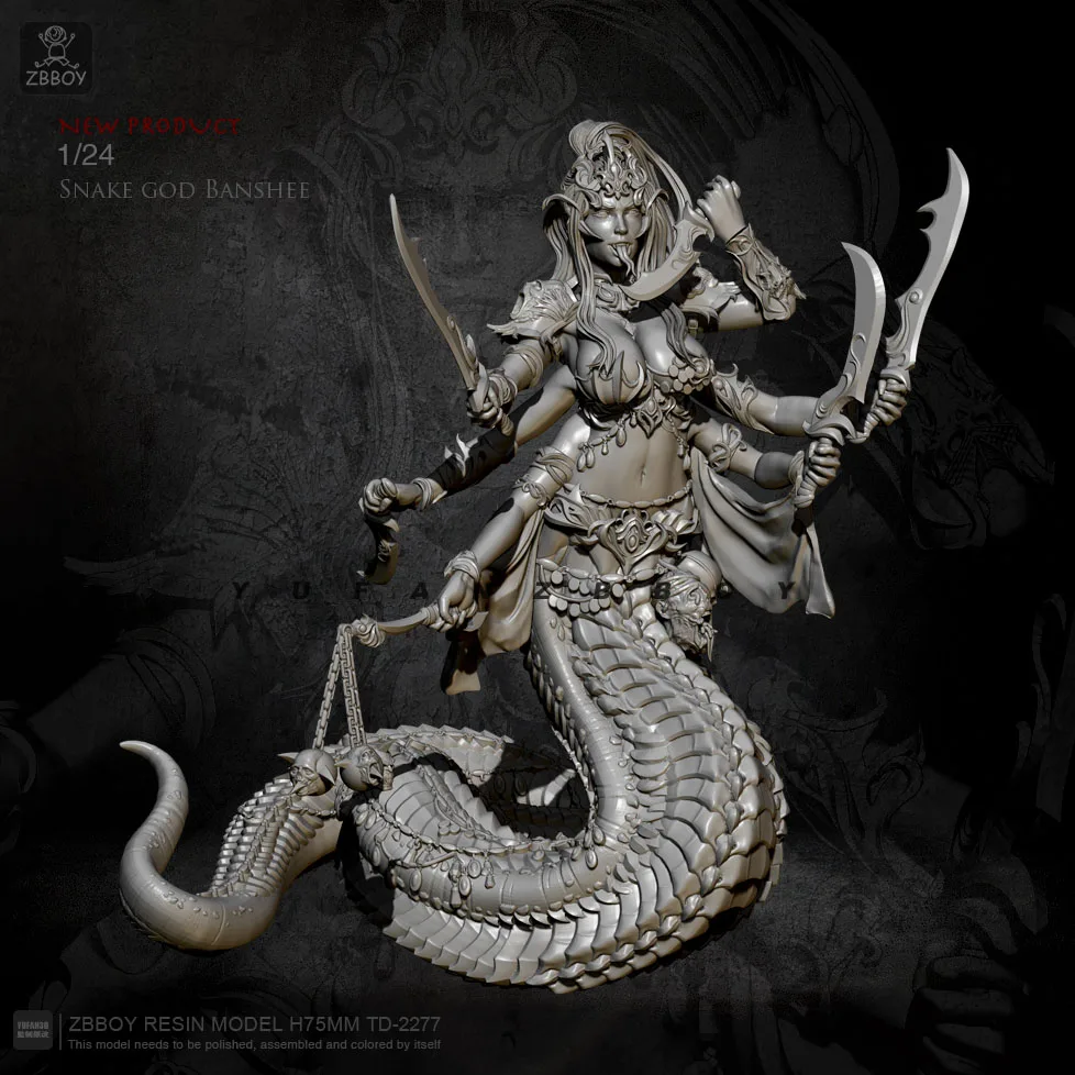 1/24 Resin Figure Kits Snake body Demon Model Self-assembled TD-2277