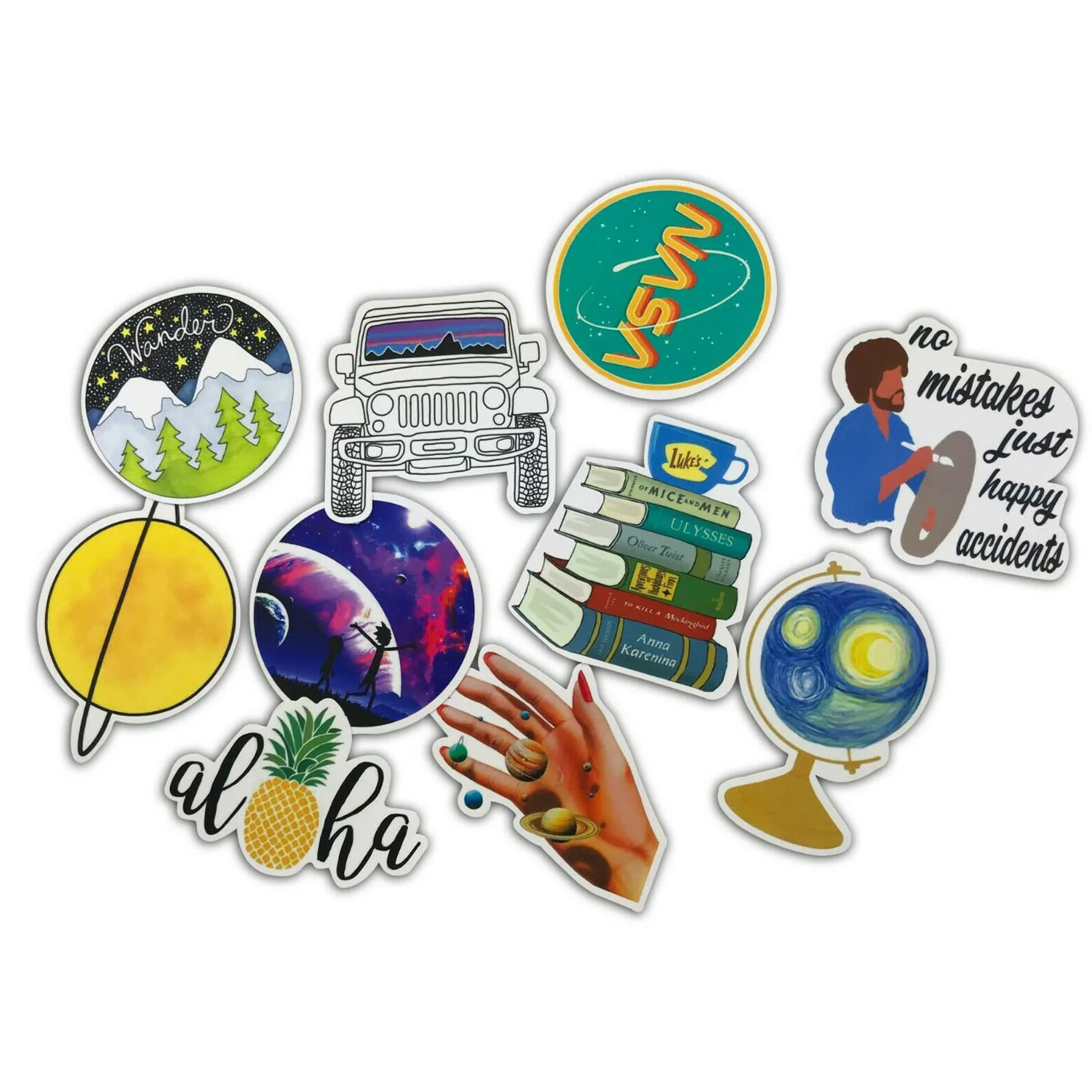 53 PCSชีวิตน่ารักLotสเก็ตบอร์ดสติกเกอร์ไวนิลแล็ปท็อปกระเป๋าเดินทางสติ๊กเกอร์Dope