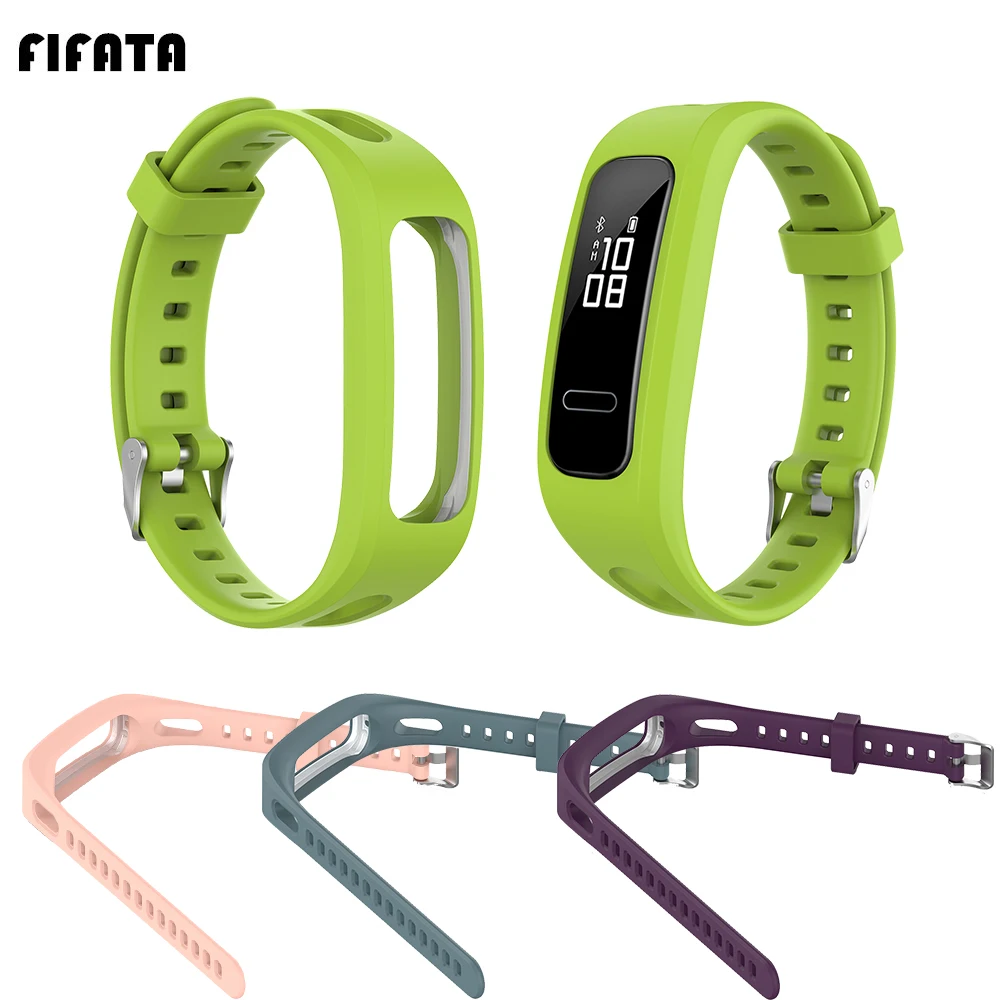 FIFATA Silicone Sport Watch Strap For Huawei Bnad 3e/4e Huawei Honor Band 4 Running Version Smart Bracelet Replacement Wristband