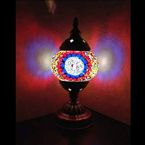 

Handcrafted Turkish Mosaic Glass Table Lamp | Great Home Decor for Living Room, Bed Room, Game Room, media Room | Also Great for Do