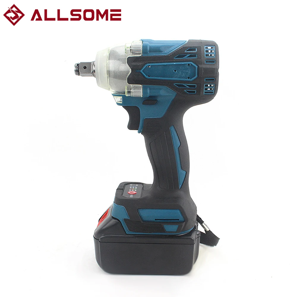 ALLSOME 18/21V Brushless Cordless Electric Impact Wrench  Electric Screwdriver Li-ion Battery Power Auto Repair Tools