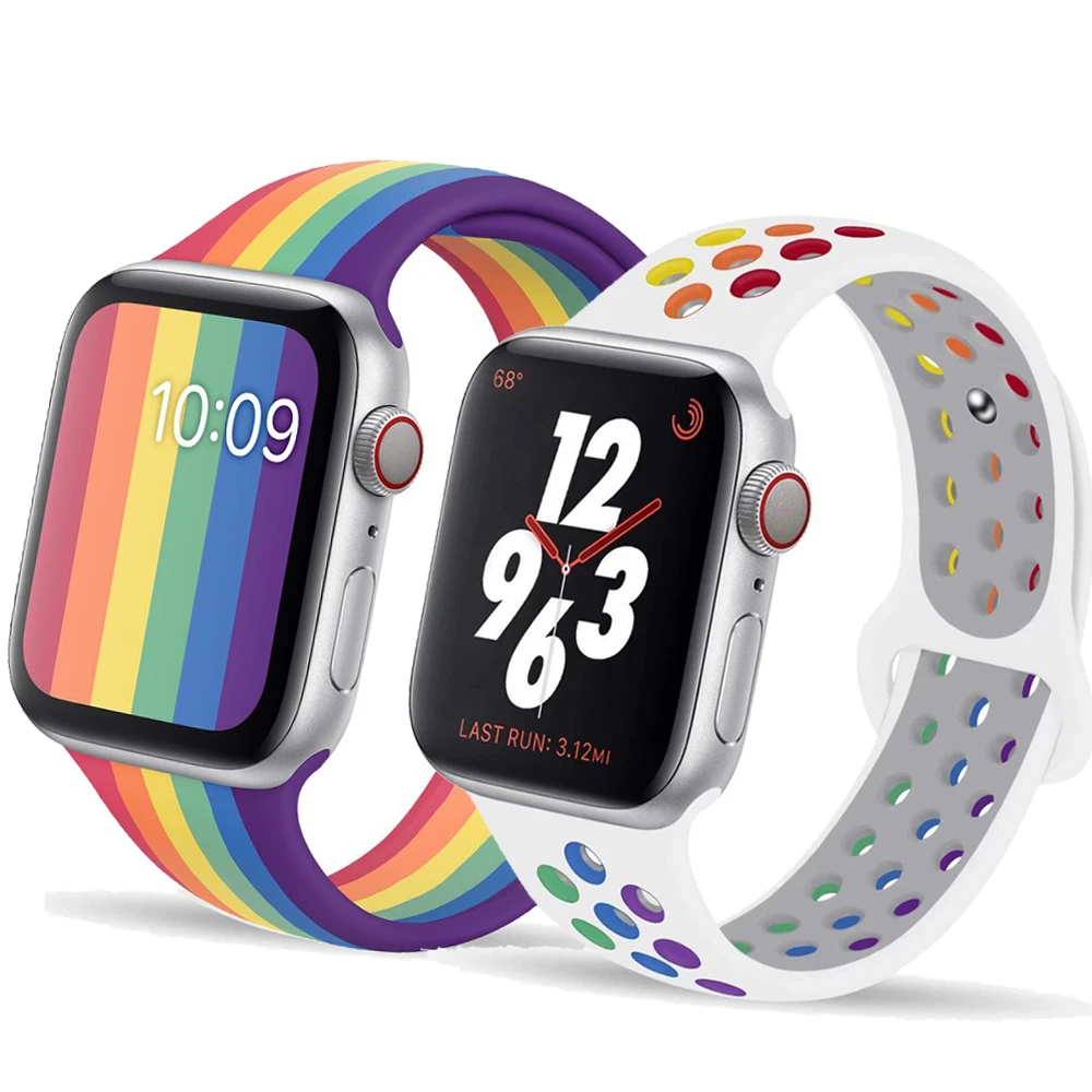 

Ремешок для apple watch band 44 мм 40 мм, браслет для iwatch band 42 мм 38 мм Pride Edition, модный браслет correa apple watch Series 6 se 5 4 3