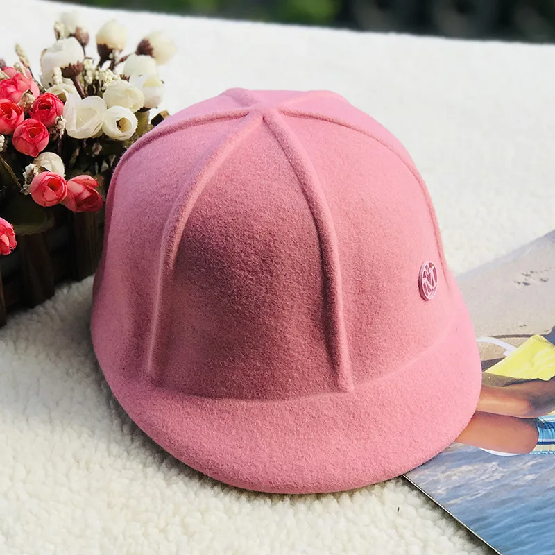 New style spring autumn season woollen baseball caps men women M letter Strip shape fashion sunblock visor hats Equestrian cap