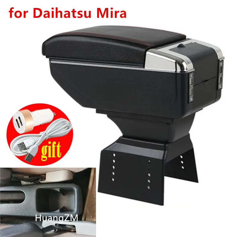 for Daihatsu Mira armrest box central Store content Storage box with cup holder ashtray USB interface