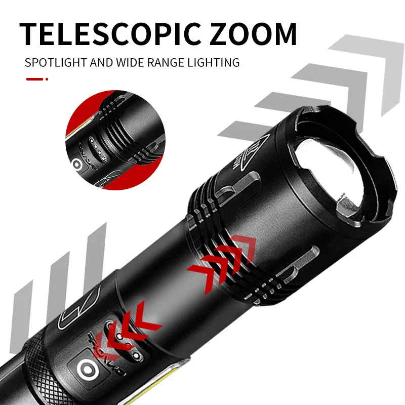 Super XHP160 Most Powerful Led Flashlight XHP120 High Power Torch Rechargeable Tactical Flashlight USB Camping Light Shot long