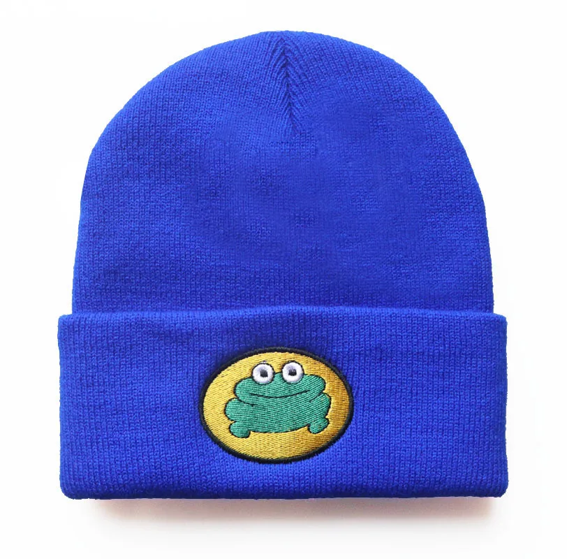 2021 New frog hat winter knitted beanies with frog print caps for men\'s hat outdoor Hip hop cap street wear Causal Funny beanies