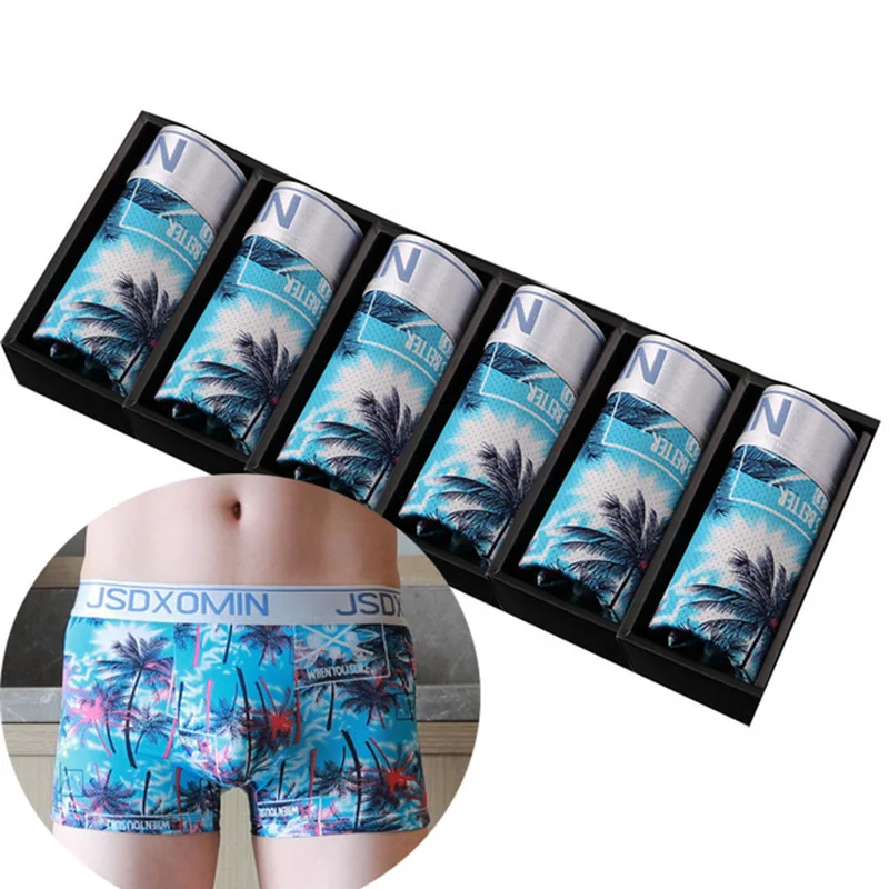 

Men's Panties Shorts Boxers Underwear Man Slip Underpants Sets Hot Colorful Cartoon Underpants Breathable Boxershorts Men Summer