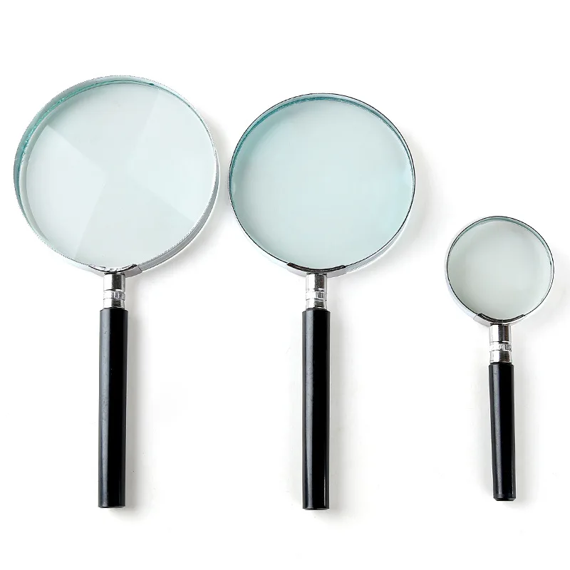 

Portable Handheld Magnifying Glass, Various Sizes, 5X Reading Newspaper High Precision Semi-metal Magnifying Glass