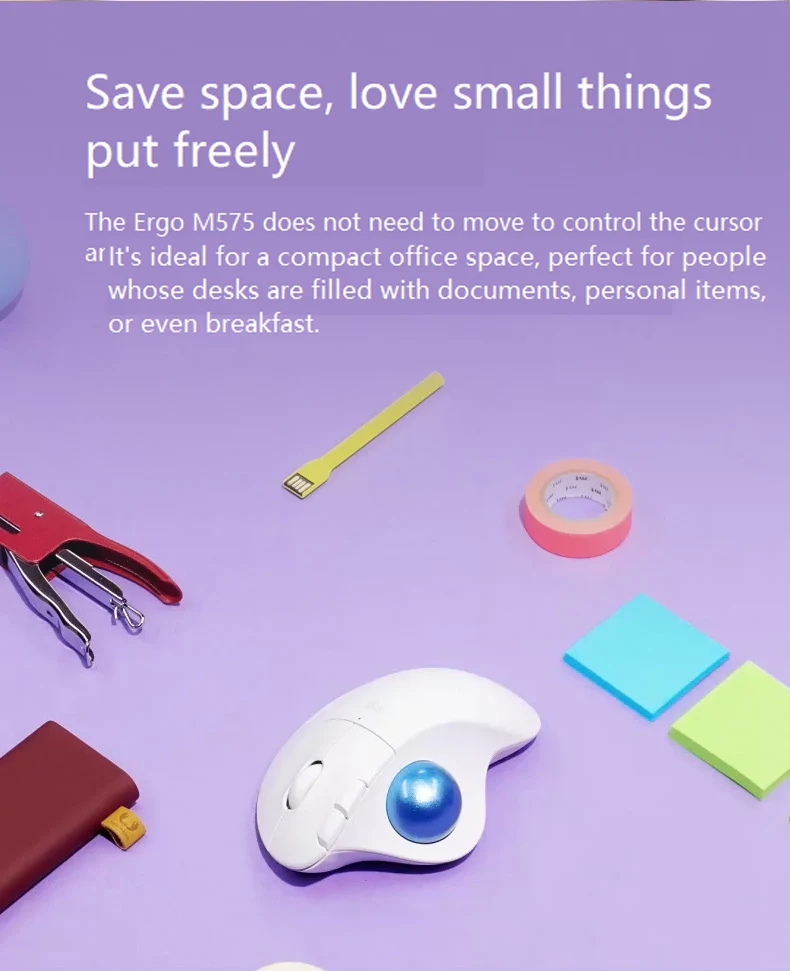 لوجيتك الأصلي M575 الماوس اليد اللاسلكية كرة التتبع باليد الماوس مريح الإبداعية المهنية CAD الرسم لعبة