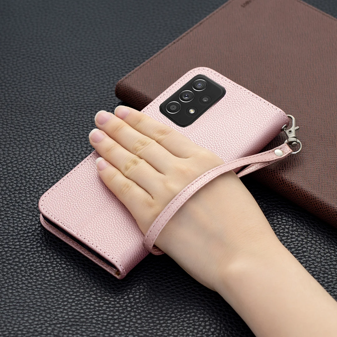 Litchi Flip Leather Wallet Case Stand Card Slot For Samsung Galaxy A01 02S A03S A10 A12 A21S A20 A22 A32 A41 A50 A51 A71 A72 A82