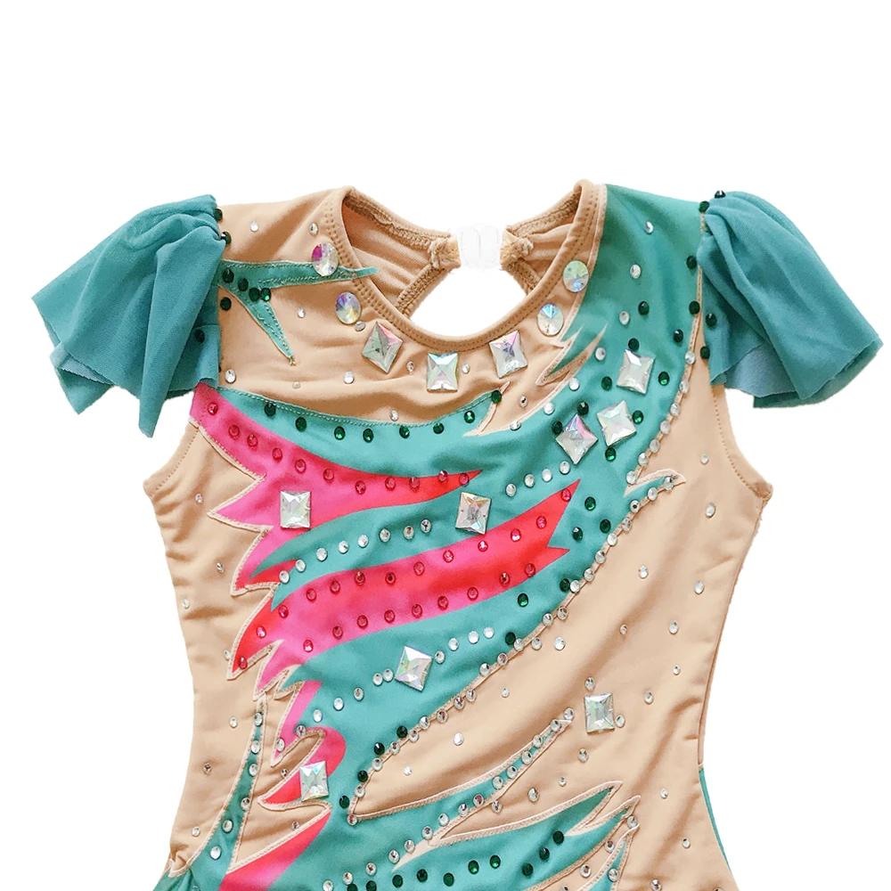 Custom Design Rhythmic Gymnastics leotards Girls Tank leotards Competition Gymnastics Leotards