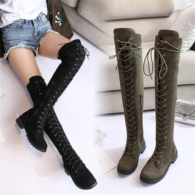 

New Sexy Women's High Boots Over The Knee Boots Womens Plus Size Boots Shoes for Women Motorcycle Boots Winter Boots Punk Shoes