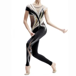 LIUHUO Figure Skating Dress Women's Girls' Ice Performance Rhythmic Gymnastics Long Sleeve Competition Black Spandex Leotard Kid