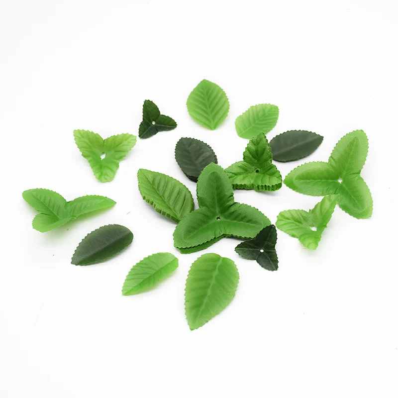 100 Pieces Artificial Leaves Home Decoration Accessories Wedding Decoration New Year Gift Scrapbooking Simulation of Green Plant