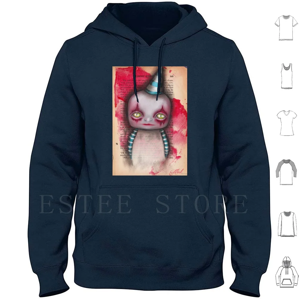 Sourire sweats à capuche à manches longues grands yeux Clown sang horreur Vintage bébé Lowbrow Art Pop surréalisme gothique Goth Abril Andrade