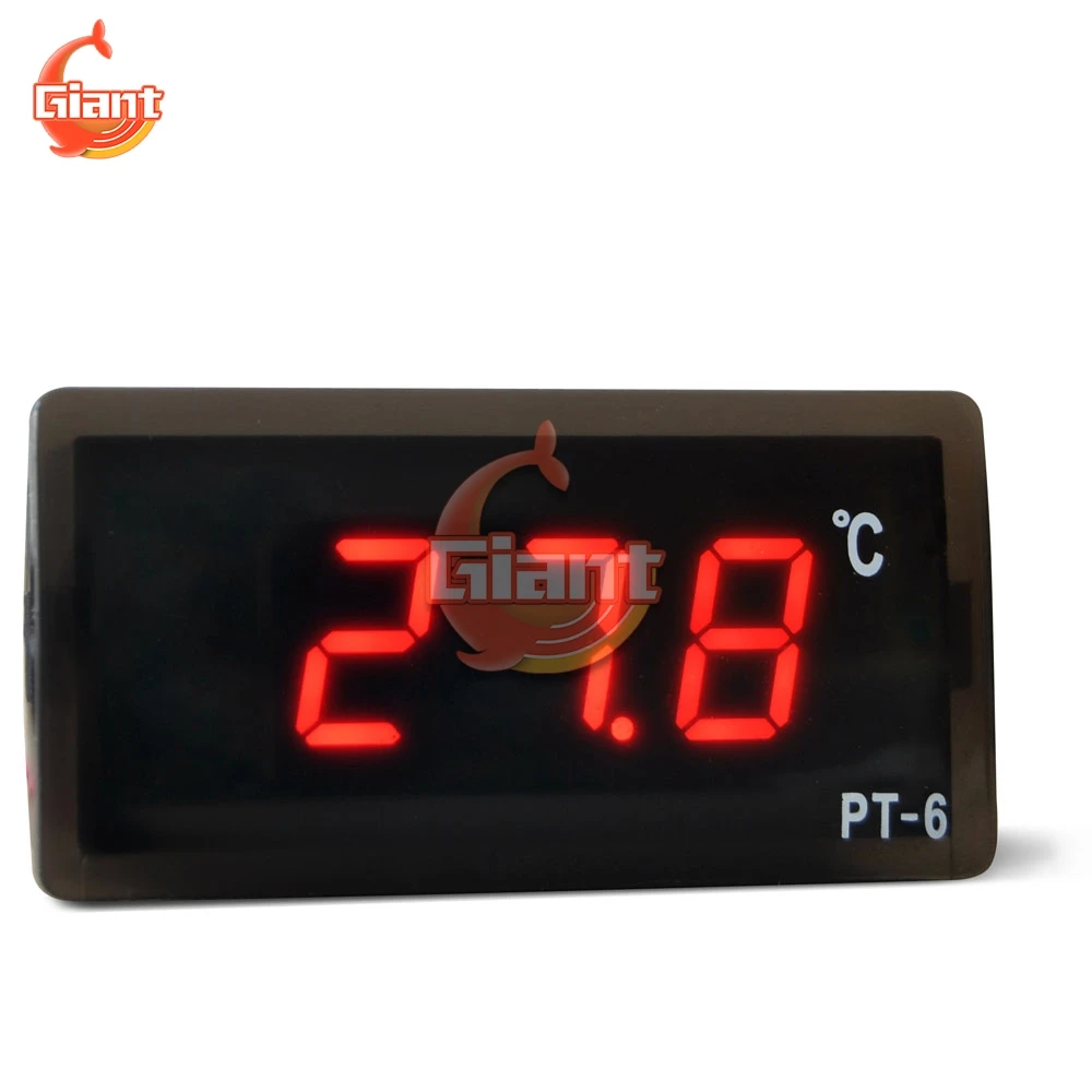 AC 220V PT-6 Thermometer 220V Vehicle Temperature Meter Monitor Automotive Thermometer with 2m NTC Sensor for Car Aquarium Pool