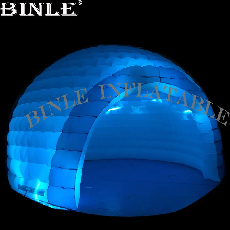 Multi-colored LED 6-10meters inflatable dome tent with bubble event advertising inflatable disco igloo marquee for party