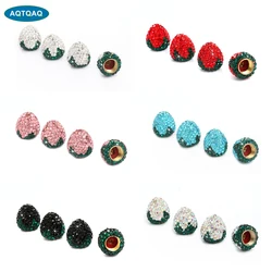 4Pcs/Set Strawberry Car Tire Valve Stem Caps, Handmade Crystal Rhinestone Dustproof Air Caps Cover Universal for Most Vehicles