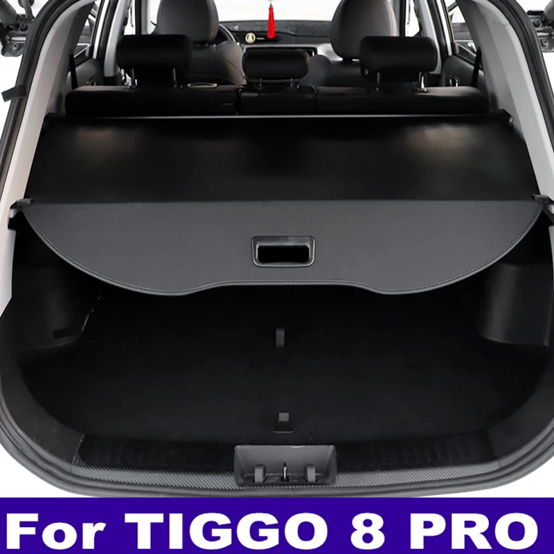 For Tiggo 8 Pro 2021 2022 Car Rear Trunk Curtain Cover Rack Partition Shelter Interior Car-styling Decoration Accessories