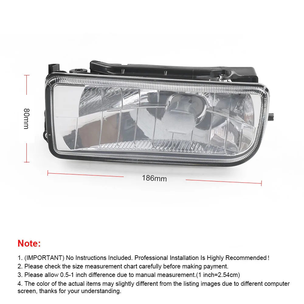 For BMW 92-98 E36 3 Series 2/4d Replacement Fog Lights Lamps Crystal Clear Lens Without Blubs