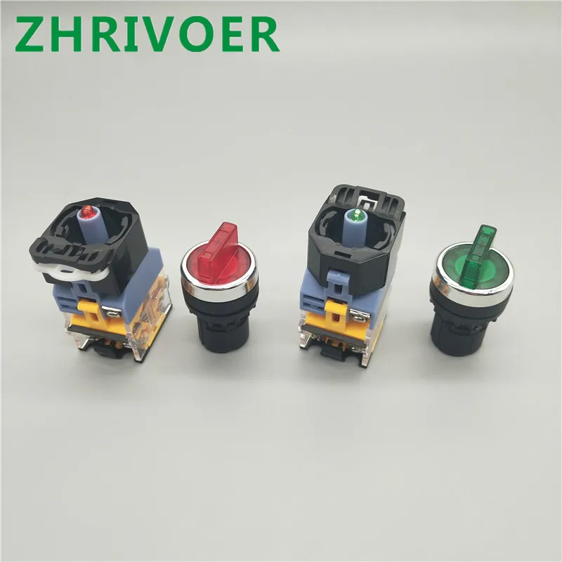 22mm LA38-11XD/2 LA38-20XD/3 Knob Switch with Light Self-locking Selector switch 2/3 Position 10A/440V Rotary switch