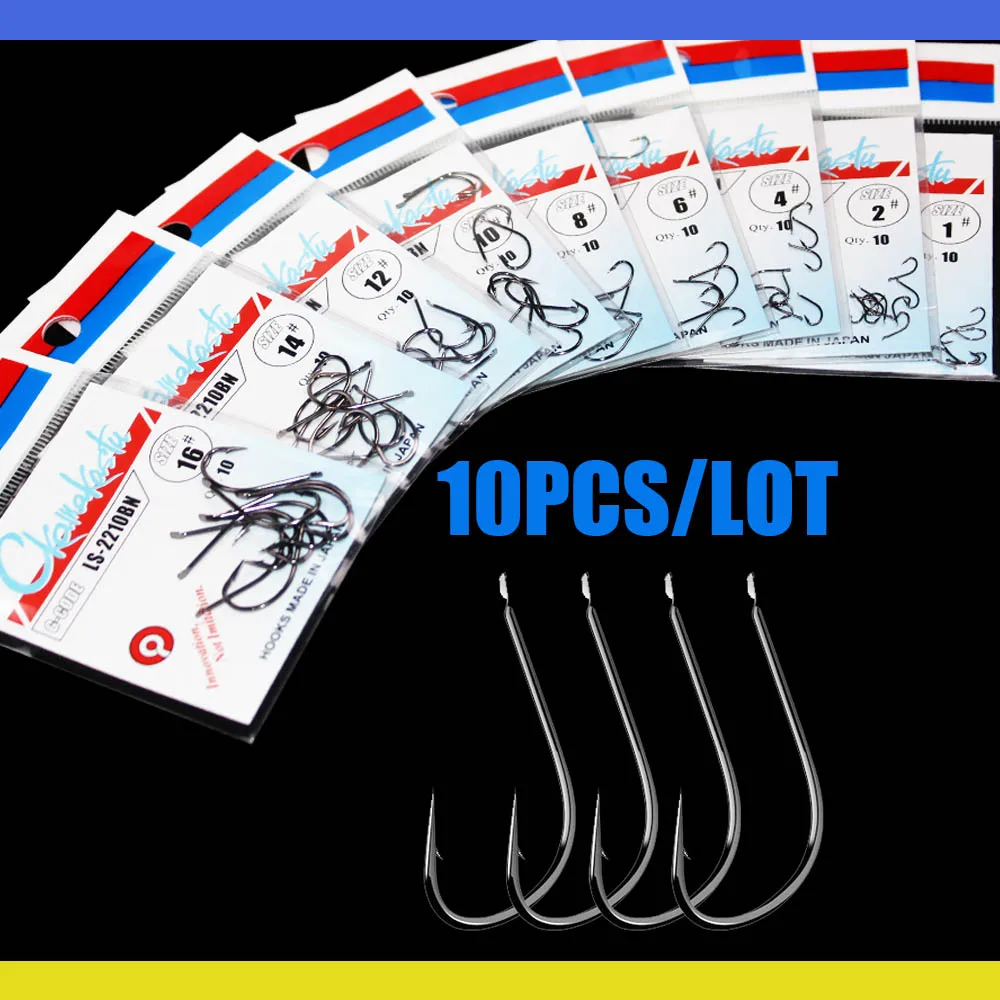 10pcs Fishing Barbed Hook Bend Mouth Triangular Fast Attack Super Needle Point Fishhook Black Seabream Bass Japan Hooks