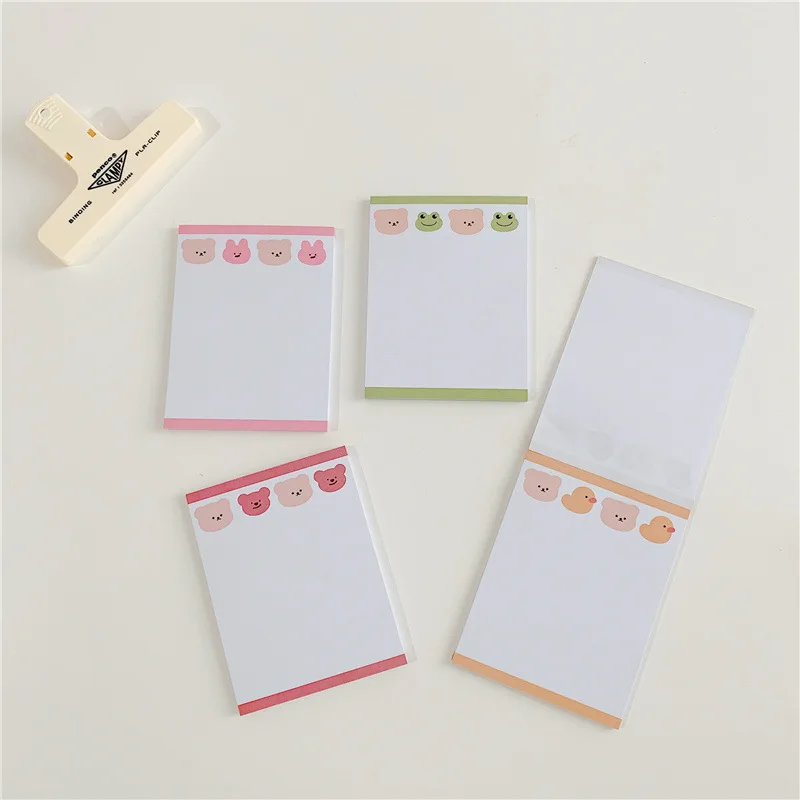 Cute Animal Bear Rabbit Memo Pad Decoration Note Paper Planner To Do List Message Notepad Stationery School Office Supplies