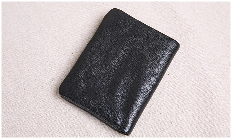 PNDME designer luxury genuine leather men women\'s wallet handmade soft first layer cowhide youth simple black short small purse