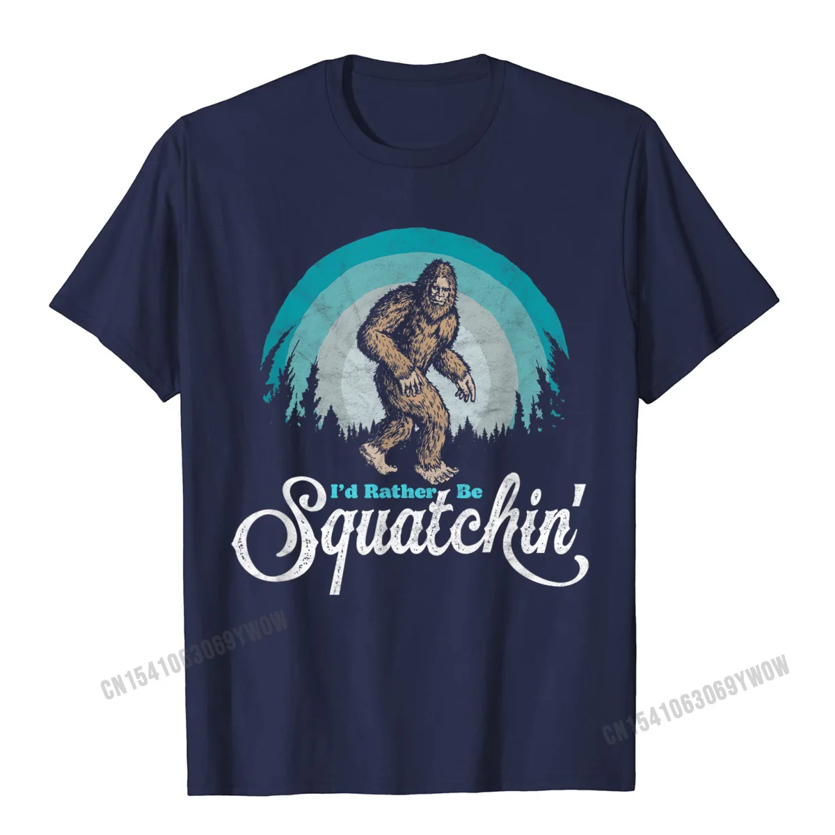 Id Rather Be Squatchin Vintage Funny Bigfoot 80s Sasquatch Tshirt Camisas Men Fashion Rtro Funny Tops T Shirt Cotton Clothes