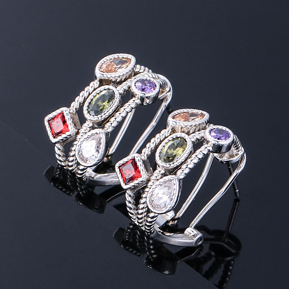 S925 Sterling Gioielli In Argento Chiodi Dell'orecchio Orecchio fibbia Retro della Cavità di Modo delle Donne Orecchini per il Partito Di Compleanno Regalo