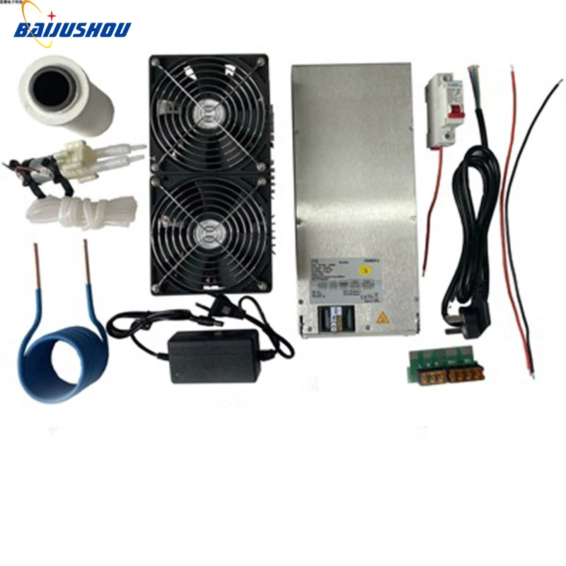 

2500W ZVS Induction Heater Induction Heating PCB Board Heating Machine+Heating Coil+70mL rucible+Pump+Power Supply