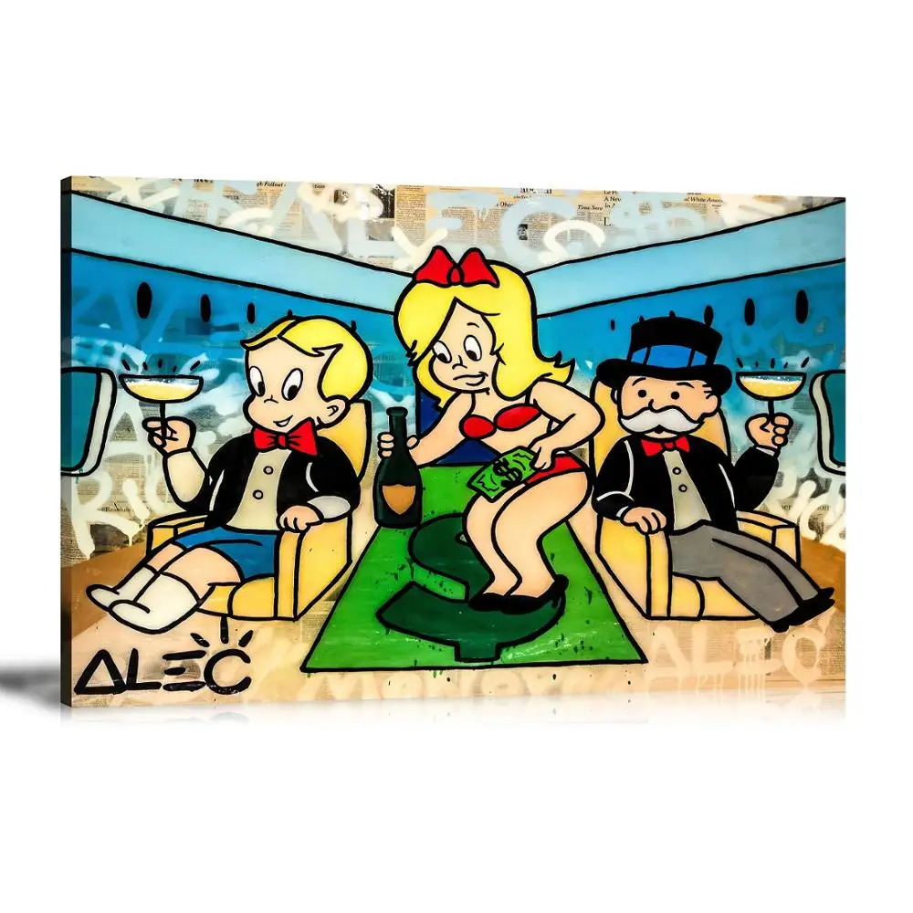 HD Print Alec Monopoly Oil Painting Home Decor Wall Art on Canvas The Good Life Canvas Printings Canvas Painting