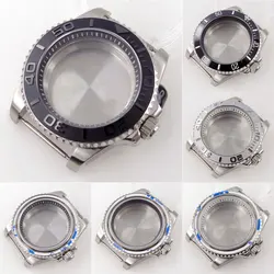 40mm 316L Sapphire Crystal Watch Case Accessories for NH35 NH36 NH34 NH38 ETA 2824 PT5000 ST2130 10BAR White Black Chapter Ring