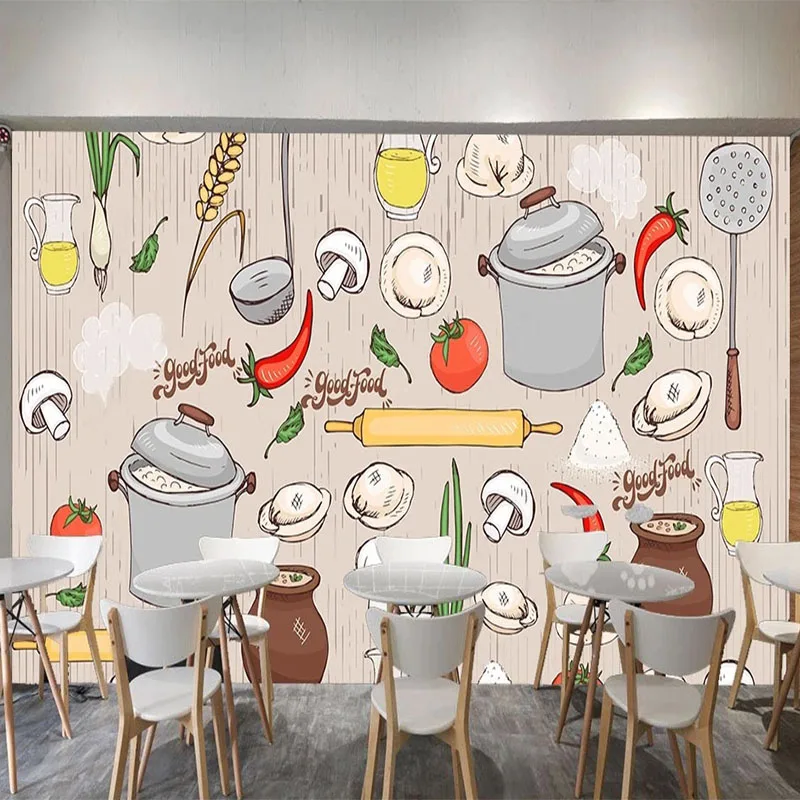 

Custom Any Size Mural Wallpaper Modern 3D Hand-Painted Coffee Shop Blackboard Restaurant Hotel Mural Background Wall Papers 3 D