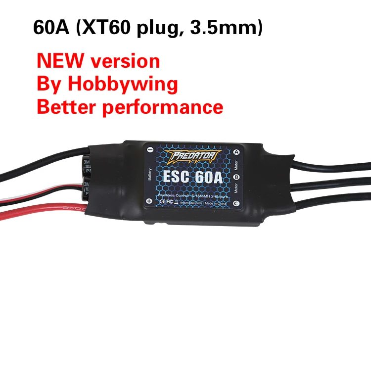 FMSRC 60A ESC supporto Brushless 2S-4S batteria per Edge 540 Yak 54 Sbach 342 Extra 300 RC modello di aeroplano parti di aerei Predator