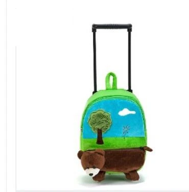 Mochila infantil com rodas, mochila de viagem para crianças desenho animado, bolsa escolar para jardim de infância