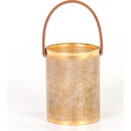 Euro Flora Gold Color Metal Candle Holder Lantern 15x20 cm