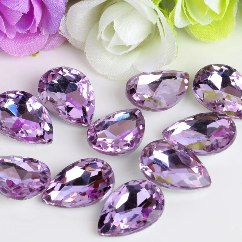 High grade jewelry accessories Drop shaped glass crystal Pointed bottom rhinestone DIY Wedding dress