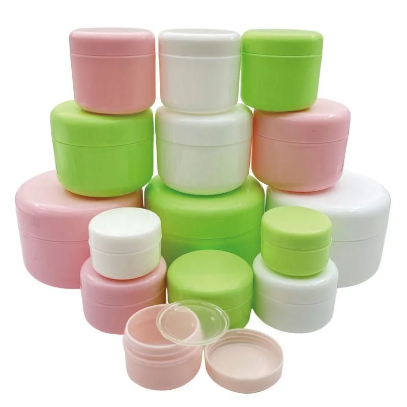 Tarros de maquillaje vacíos, botellas de muestra recargables, loción, crema facial de viaje, contenedor de cosmético blanco, 10g/20g/30g/50g/100g,