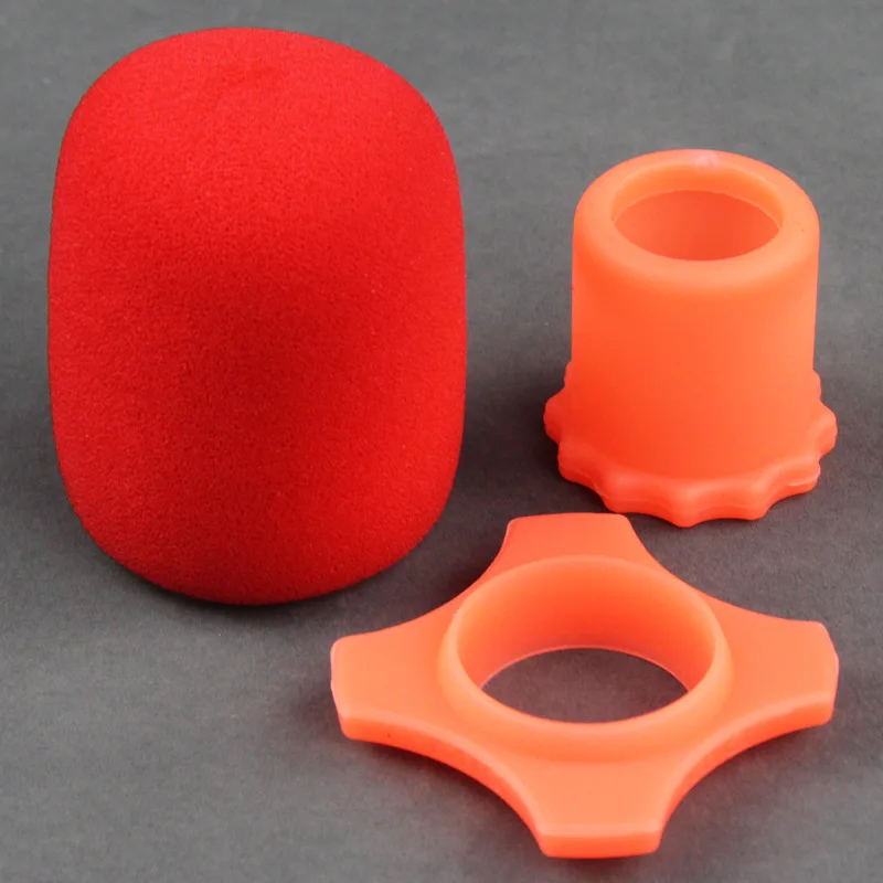 Étui antidérapant Anti-roulis pour Microphone, avec couvercle en éponge, Protection du micro, anneau en Silicone, support de manchon inférieur